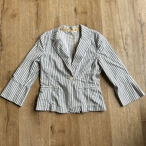 CAbi - Navy & white stripped blazer/jacket.